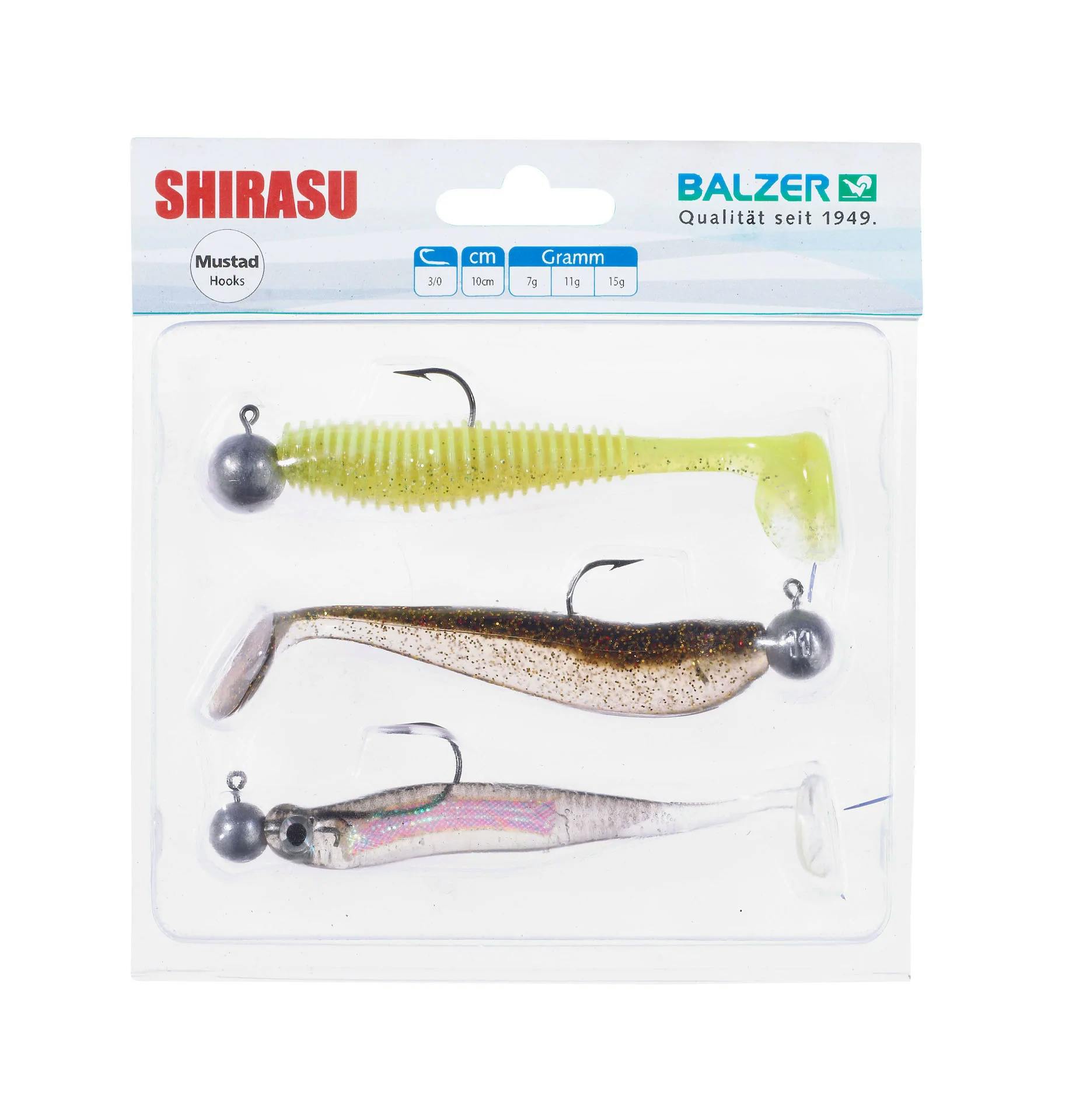 Shirasu 11cm Lure Set - Holo Yoko, Akiri Worm and Waggle