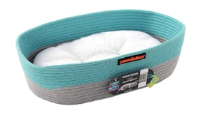 Cat Basket/Bed W/ Cushion Aqua Grey