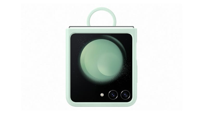 Samsung Silicone Case with Ring for Samsung Galaxy Z Flip5 - Ocean Green