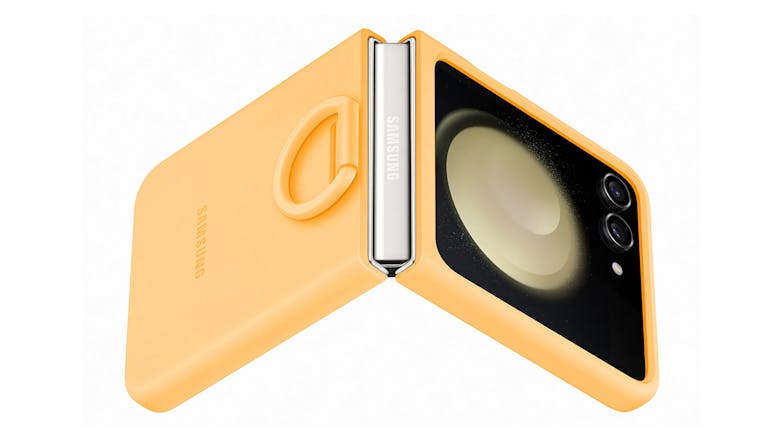 Samsung Silicone Case with Ring for Samsung Galaxy Z Flip5 - Apricot
