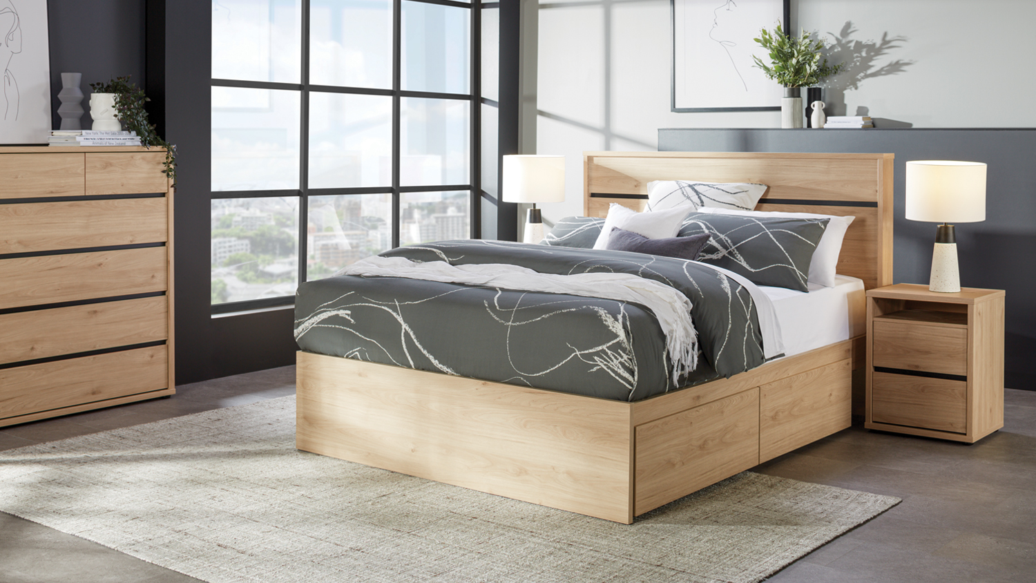 Finn Queen Headboard - Pale Oak