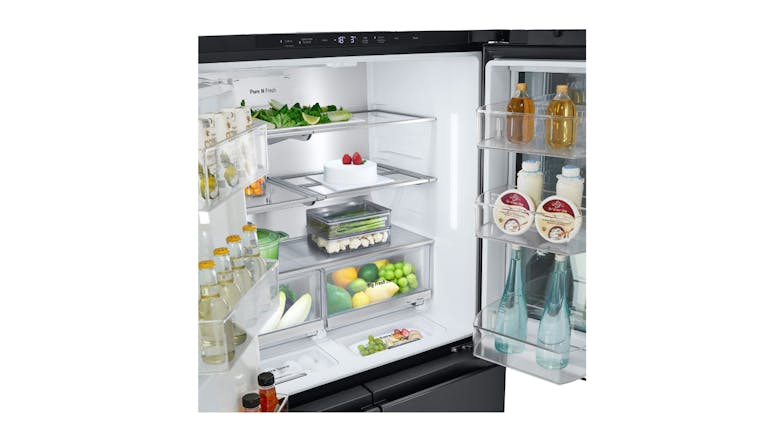 LG 642L Quad Door Fridge Freezer with Ice & Water Dispenser - Matte Black (GF-V700MBLC)