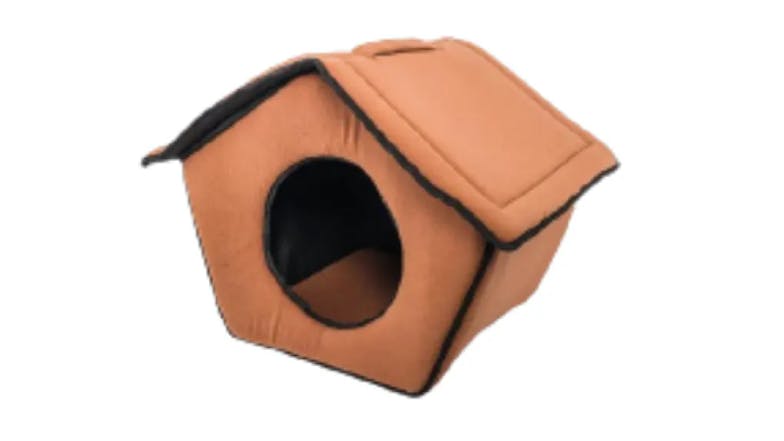 Polar Fleece Dog Hutch Brn