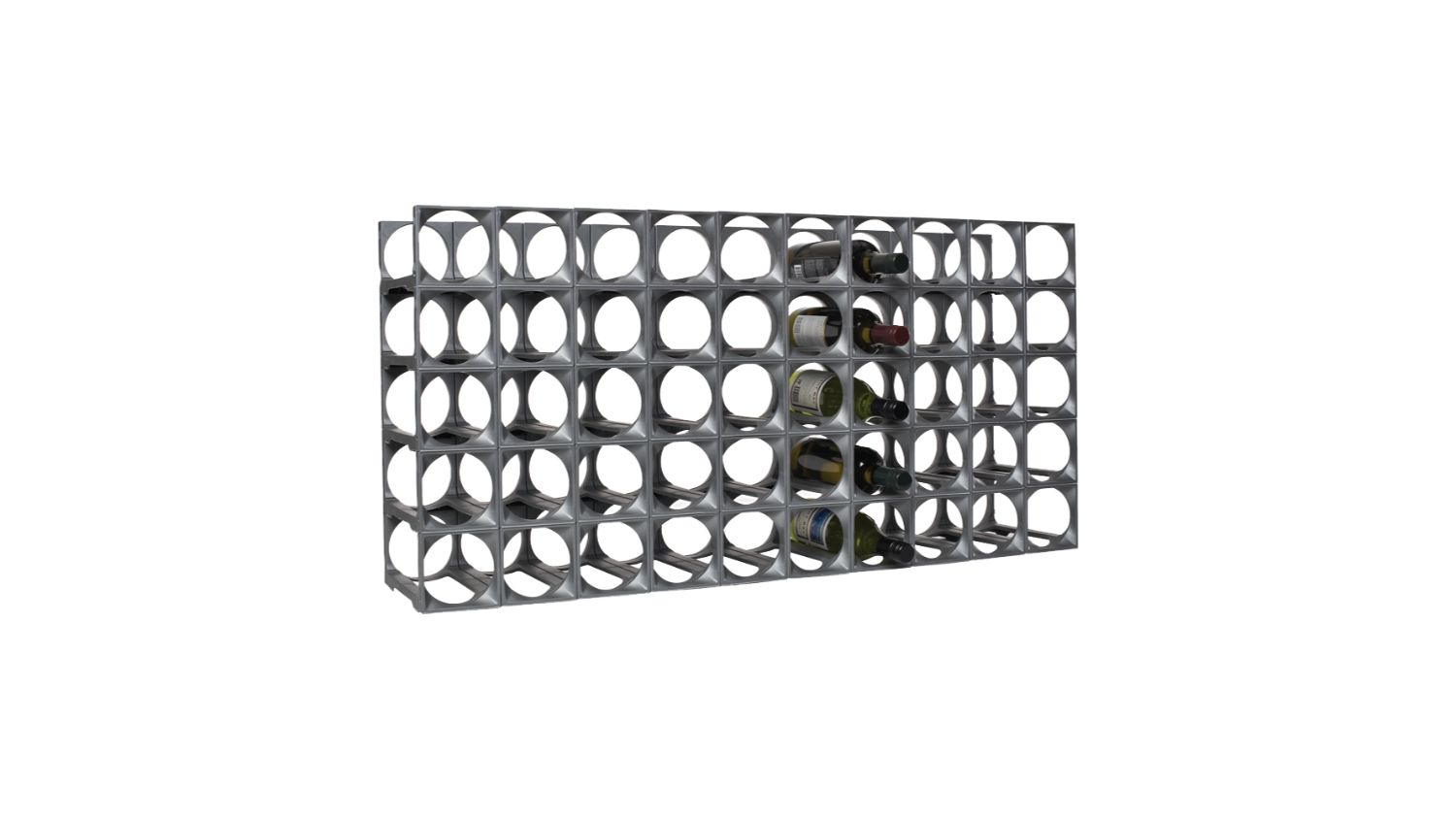 Stakrax 50 Bottle Wine Rack DIY Kit - Silver