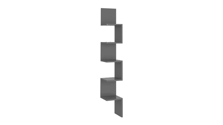 NNEVL Wall Shelves Corner 20 x 20 x 127.5cm - Gloss Grey