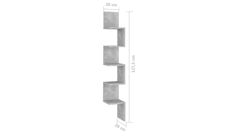NNEVL Wall Shelves Corner 20 x 20 x 127.5cm - Concrete Grey
