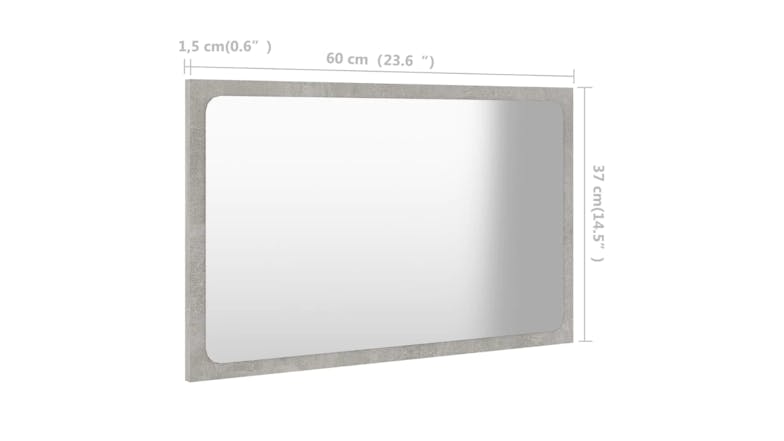 NNEVL Bathroom Mirror 60 x 1.5 x 37cm - Concrete Grey