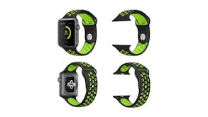 Equipo Silicone Sports Replacement Watch Straps for Apple Watch 38mm - Black/Green