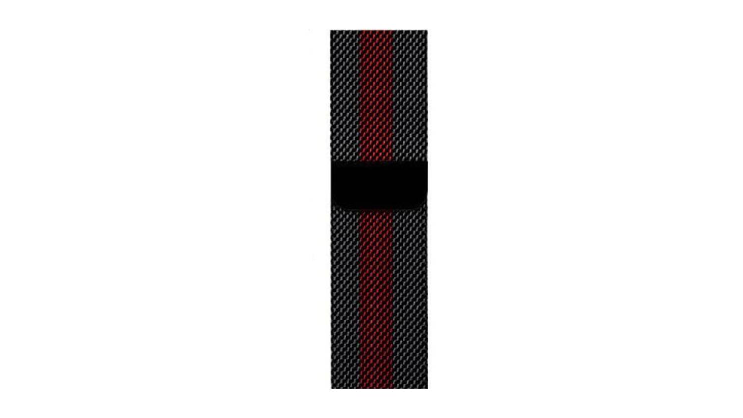 Equipo Milanese Mesh Replacement Watch Straps for Apple Watch 42mm - Black/Red