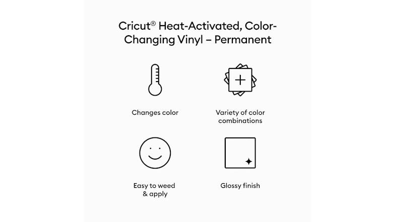 Cricut Heat-Activated Colour Changing Permanent Vinyl 12" x 24" - Turquoise to Light Blue (1 Roll)