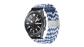 Equipo Nylon Braided Replacement Watch Straps for Apple Watch 38mm - Blue/White Zig-Zag