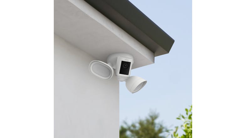 Ring Floodlight Cam 1080p Outdoor Wired Pro Security Camera with Wi-Fi Connectivity - White