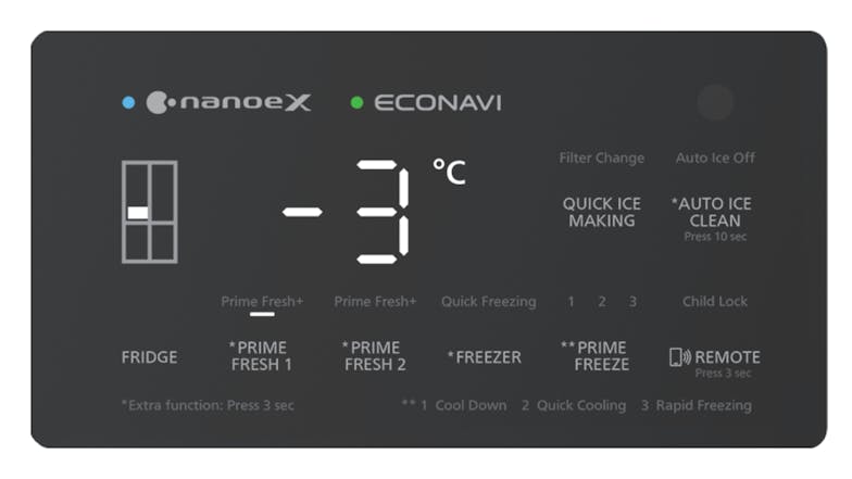 Panasonic 618L Quad Door Fridge Freezer with Ice & Water Dispenser - Black Steel (NR-XY680LVKA)