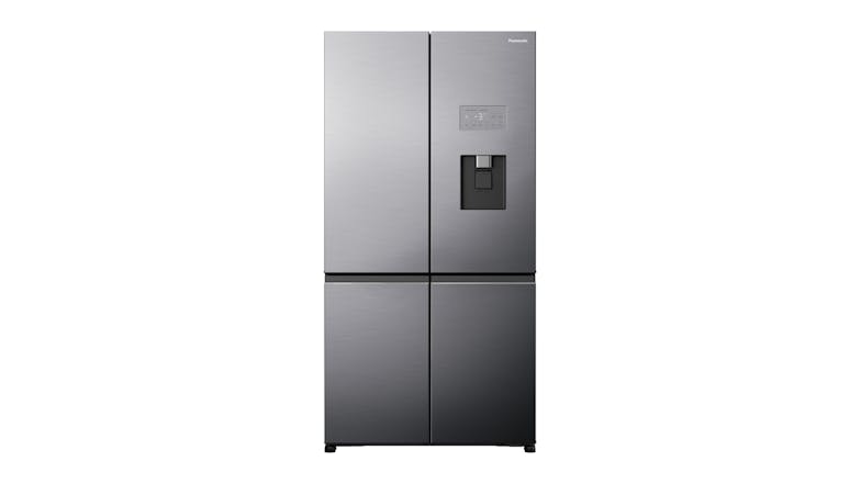 Panasonic 616L Quad Door Fridge Freezer with Ice & Water Dispenser - Matte Silver Steel (NR-XY680LVSA)