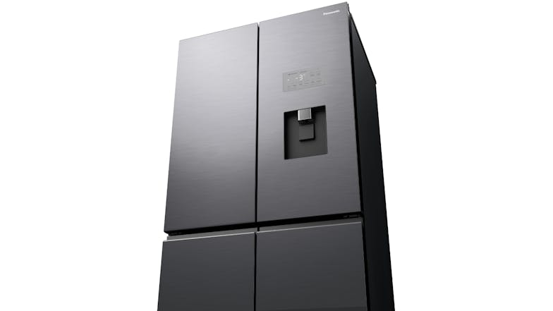 Panasonic 616L Quad Door Fridge Freezer with Ice & Water Dispenser - Matte Silver Steel (NR-XY680LVSA)