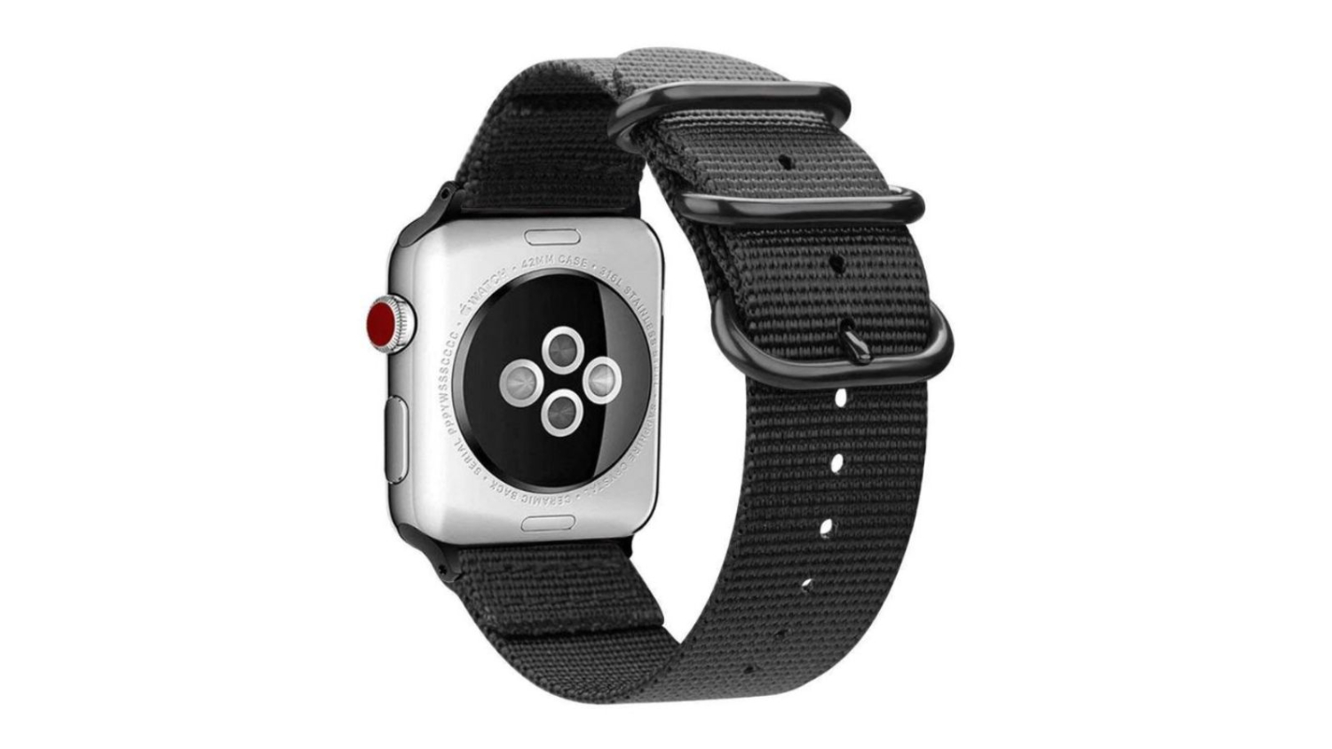 Swifty NATO-Style Nylon Watch Strap for Apple Watch 38mm - Black