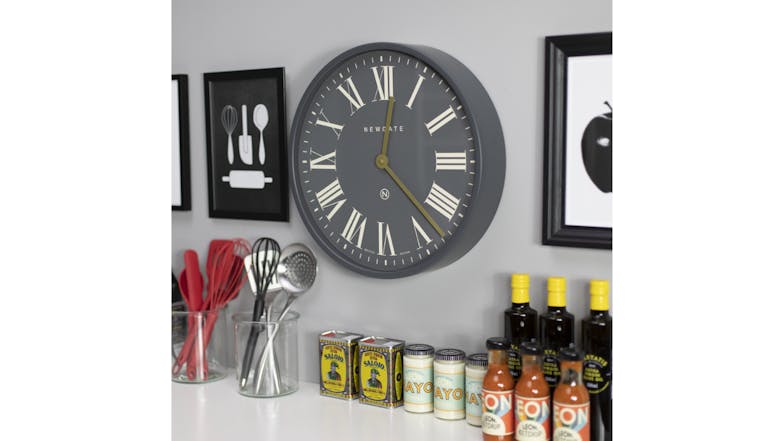 Newgate "Mr. Butler" Wall Clock - Moonstone Grey/Dark Dial