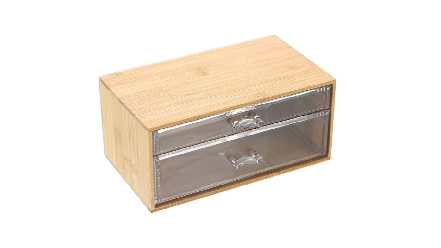 Bano Accessories Bamboo 2 Drawer Natural - 24 X 15 X 11cm