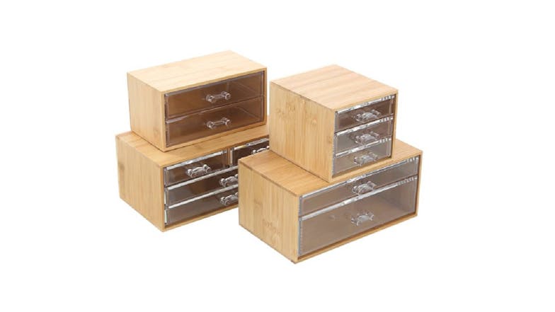 Bano Accessories Bamboo 2 Drawer Natural - 24 X 15 X 11cm