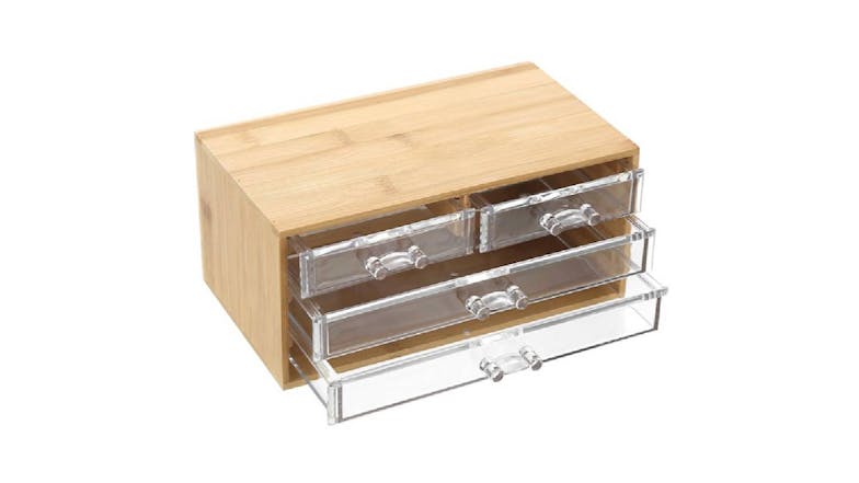 Bano Accessories Bamboo 4 Drawer Natural - 24 X 15 X 11cm
