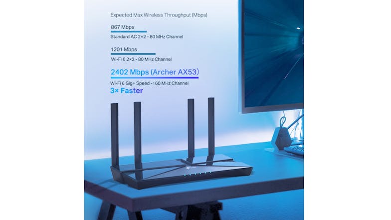 TP-Link Archer AX53 AX3000 Dual-Band Wi-Fi 6 Router - Black