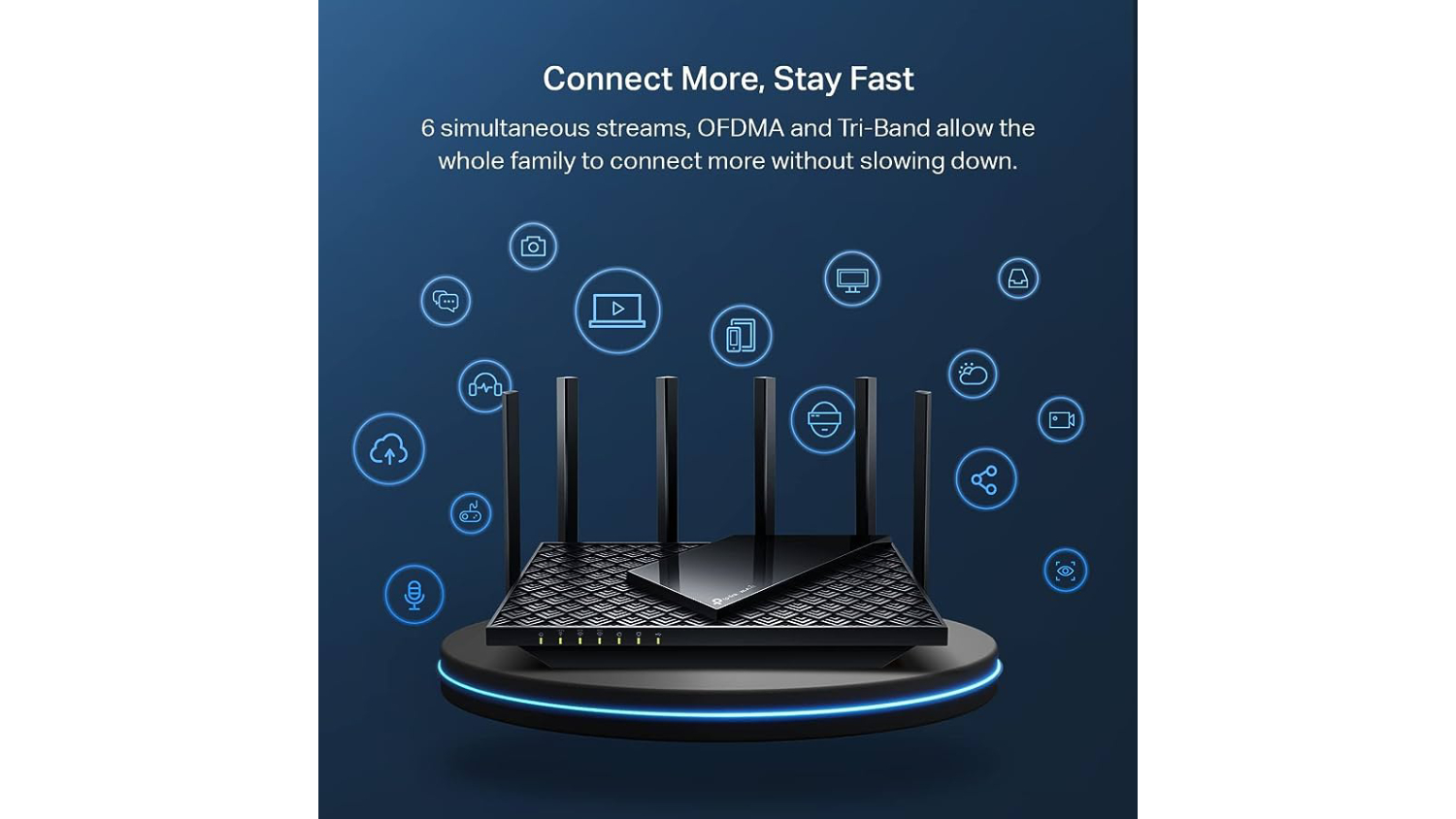 TP-Link Archer AXE75 AX5400 Tri-Band Wi-Fi 6E Router - Black