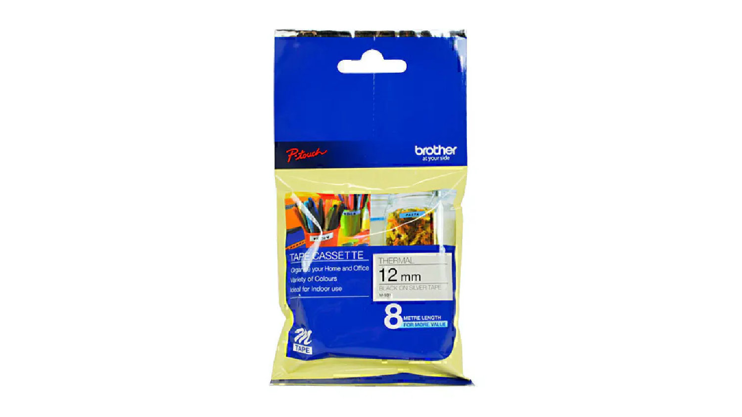 Brother TZe-931 Black on Silver Labelling Tape - 12mm x 8m