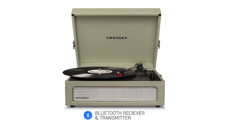 Crosley Voyager Bluetooth Turntable w/ Majority D40 Bluetooth Speakers - Sage