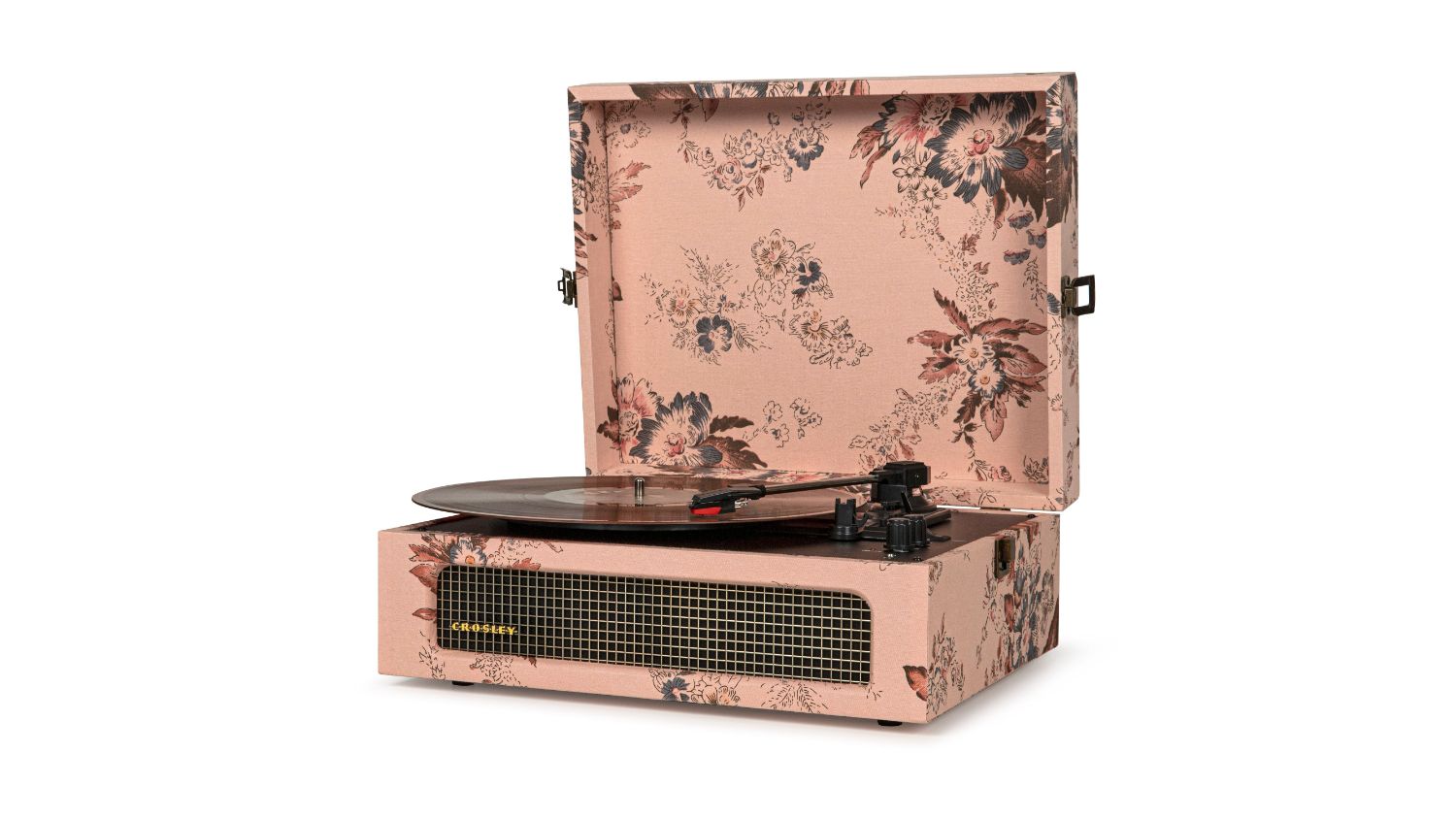 Crosley Voyager Bluetooth Turntable w/ Record Storage Crate - Floral Print