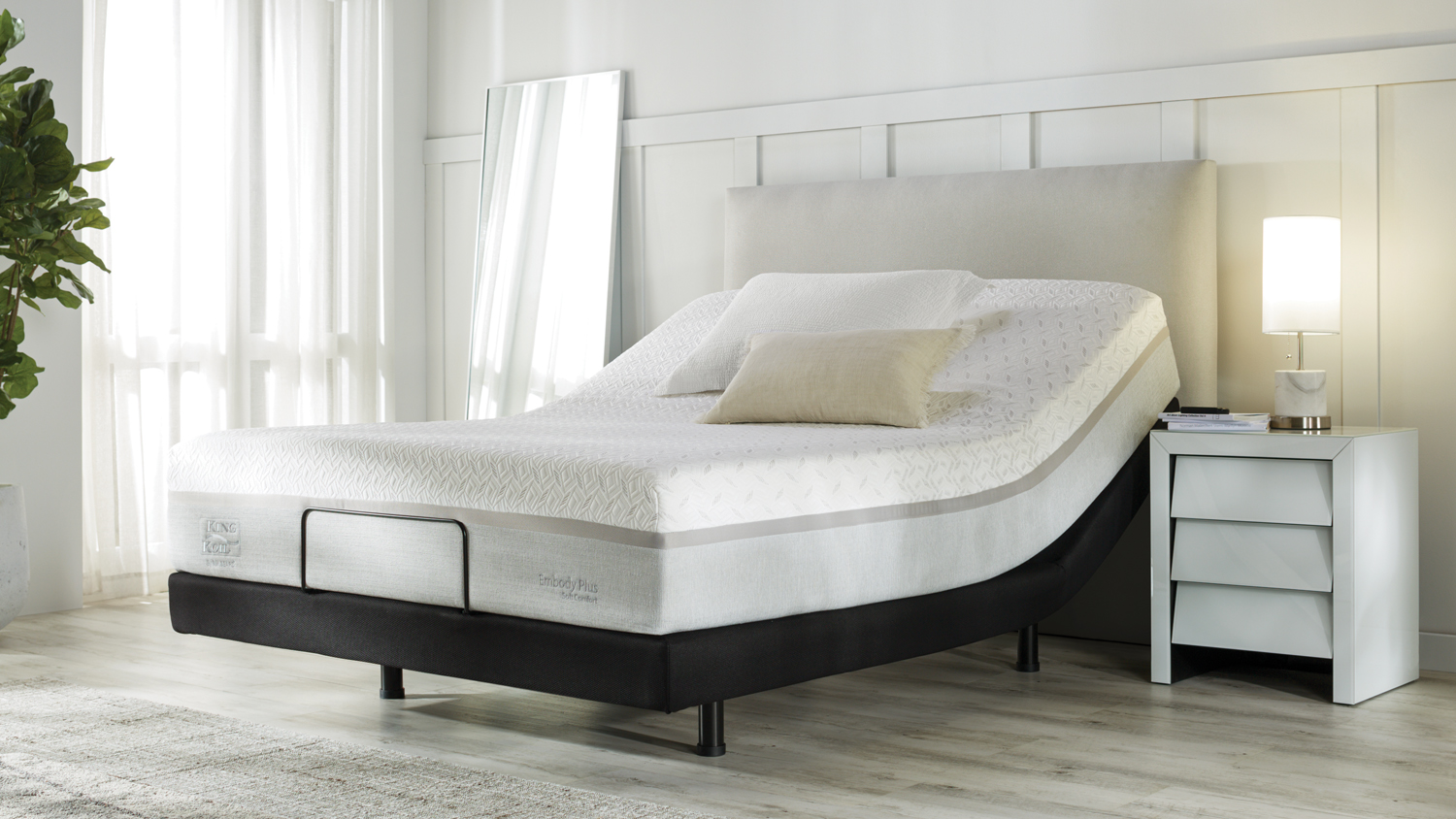 King Koil Embody Plus Soft Queen Mattress and Refresh Adjustable Base by A.H. Beard