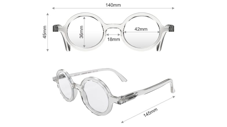 London Mole Moley Glasses w/ Blue Light Blocker Lens - Transparent