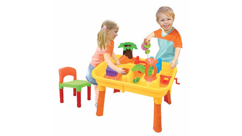 Children's 2-in-1 sand & water play table w/ accessories, sand & water play table, water play table w/ accessories 18pcs, play table New Zealand, play table