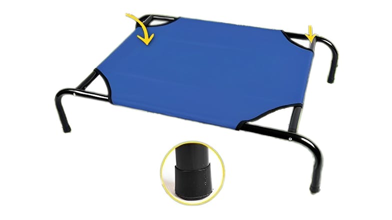 Heavy Duty Elevated Dog Bed Ventilated 50 X 75Cm Blue