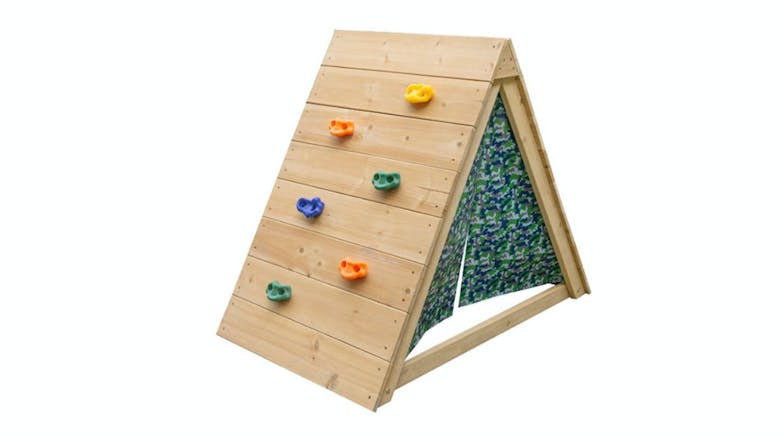 Green Spider "Woodhill" Wooden Climbing Wall w/ Cubby