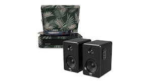 Crosley Voyager Bluetooth Turntable w/ Majority D40 Bluetooth Speakers - Botanical Print