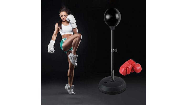 Hacienda Freestanding Boxing Set w/ Punching Ball, Gloves