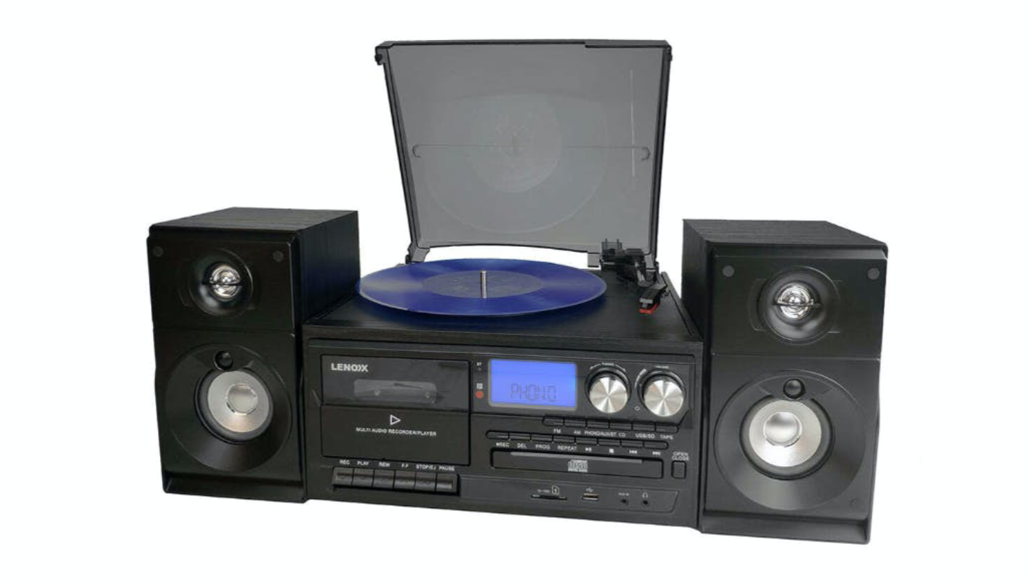 Lenoxx HiFi Multimedia Entertainment System for Vinyl/CD/Cassette/AUX