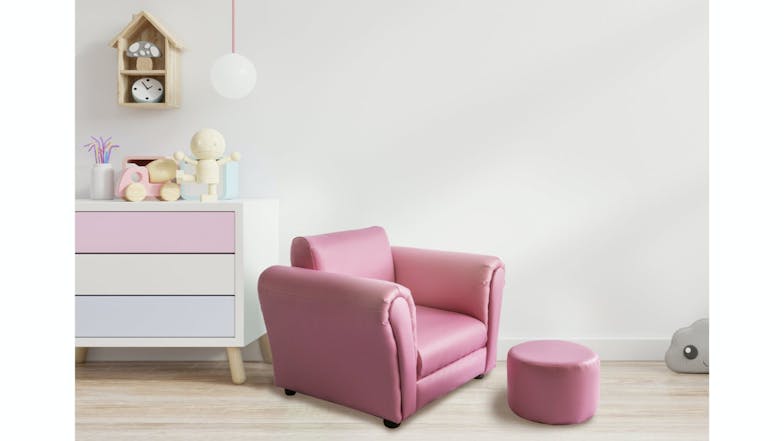 Hacienda Children's PU Leather Sofa - Pink