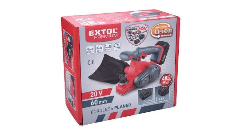 Extol SHARE20V Cordless Wood Planer 60mm w/ 2000mAh Battery