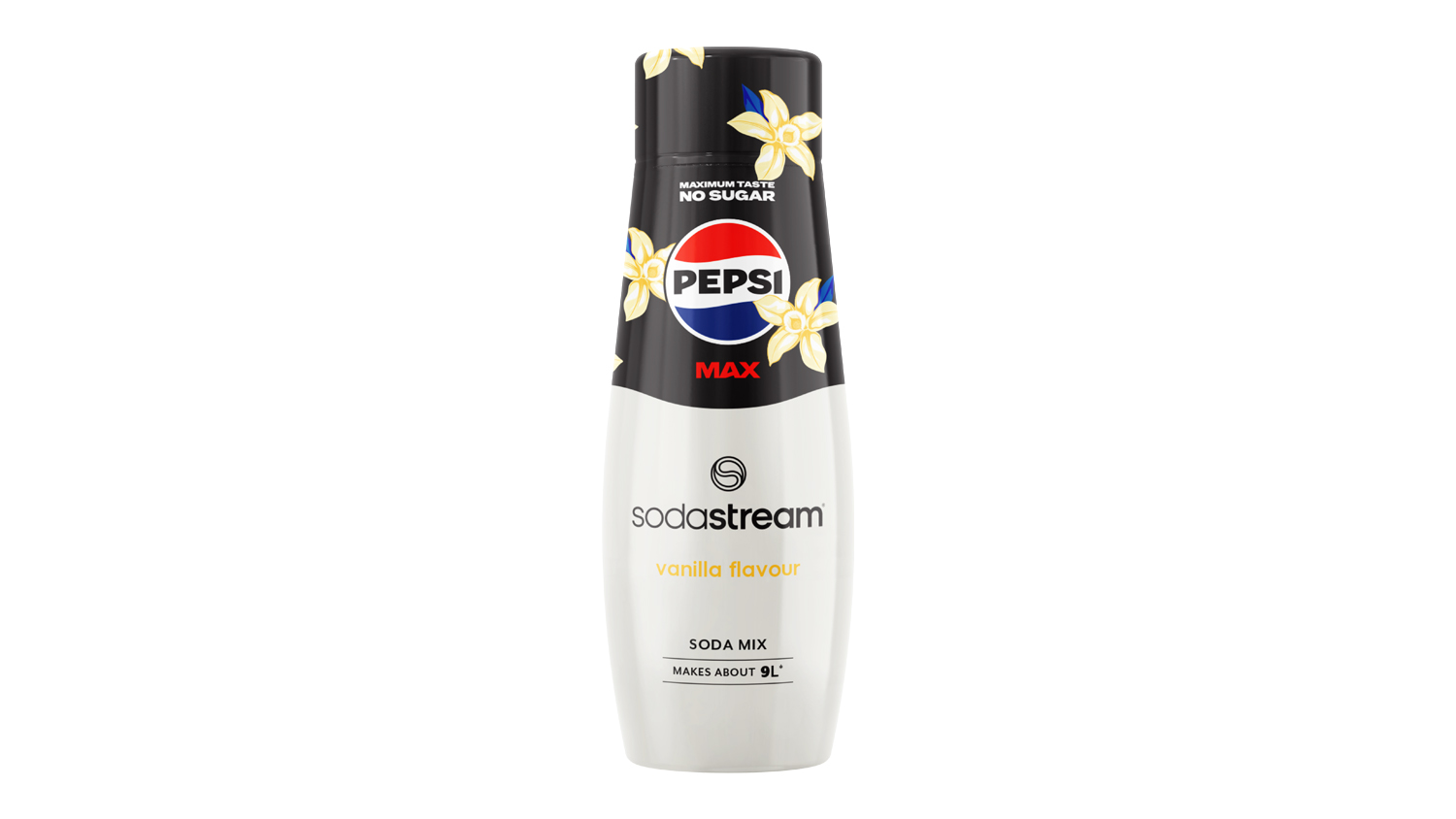 A front of the SodaStream Pepsi Max Vanilla Syrup/Soda Mix