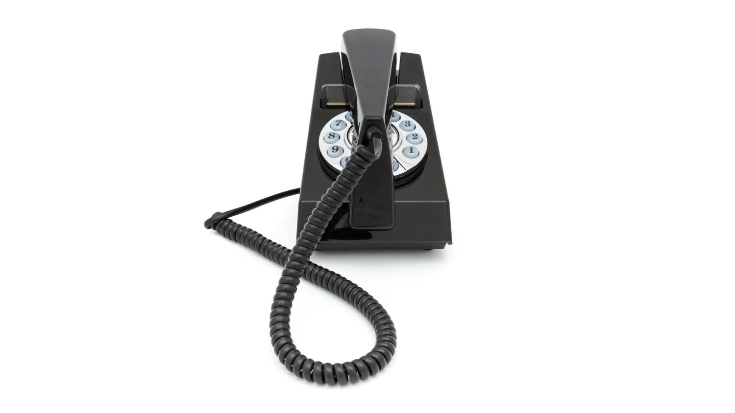 GPO Trim Retro Corded Phone with Push Buttons Black Harvey Norman