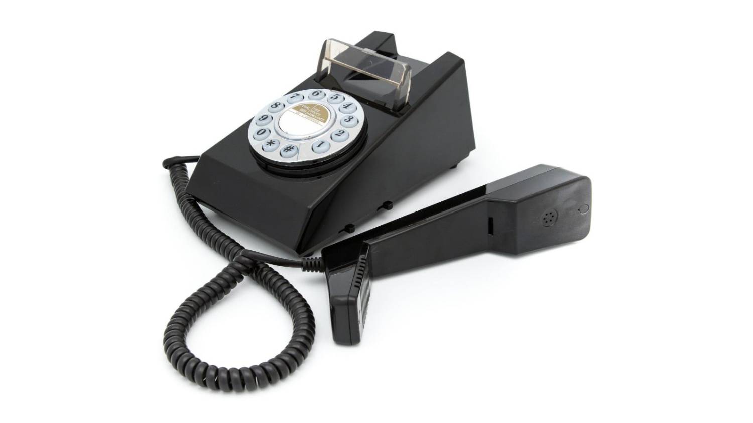 GPO Trim Retro Corded Phone with Push Buttons Black Harvey Norman