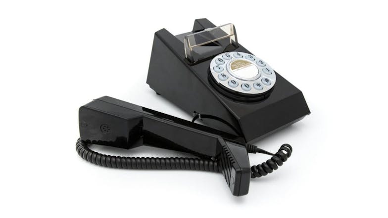 GPO Trim Retro Corded Phone w/ Push Buttons - Black