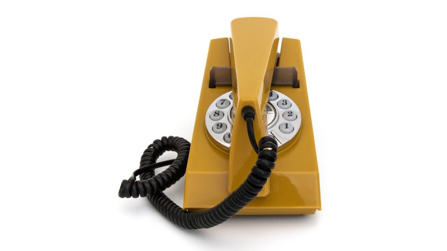 GPO Trim Retro Corded Phone with Push Buttons Mustard Harvey Norman
