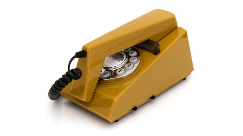 GPO Trim Retro Corded Phone w/ Push Buttons - Mustard