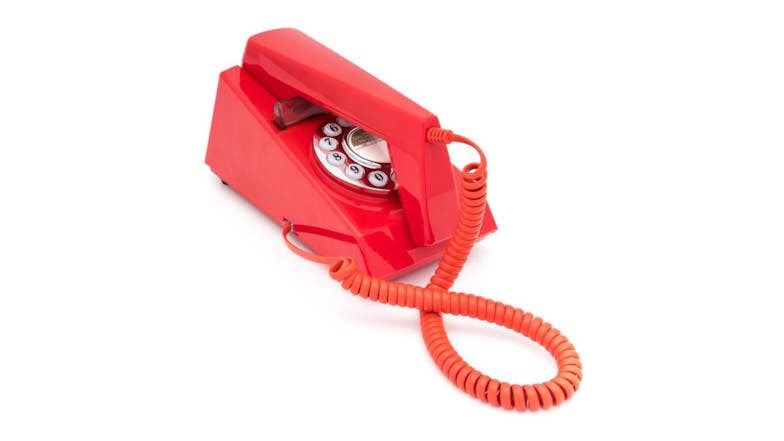 GPO Trim Retro Corded Phone w/ Push Buttons - Red