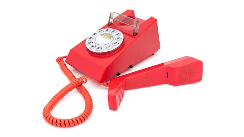 GPO Trim Retro Corded Phone w/ Push Buttons - Red