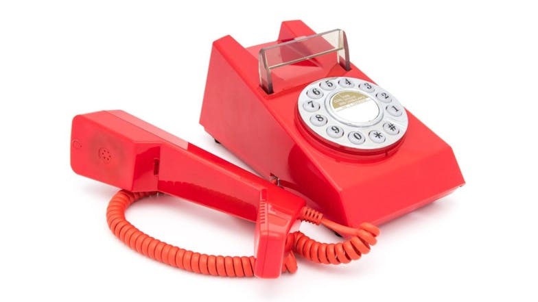 GPO Trim Retro Corded Phone w/ Push Buttons - Red