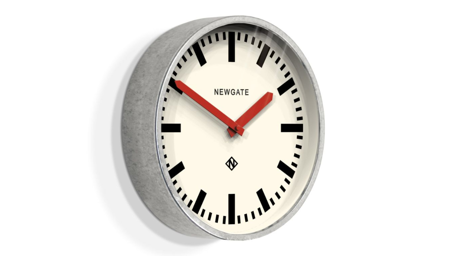 Newgate "Luggage" Wall Clock - Galvanised/Red