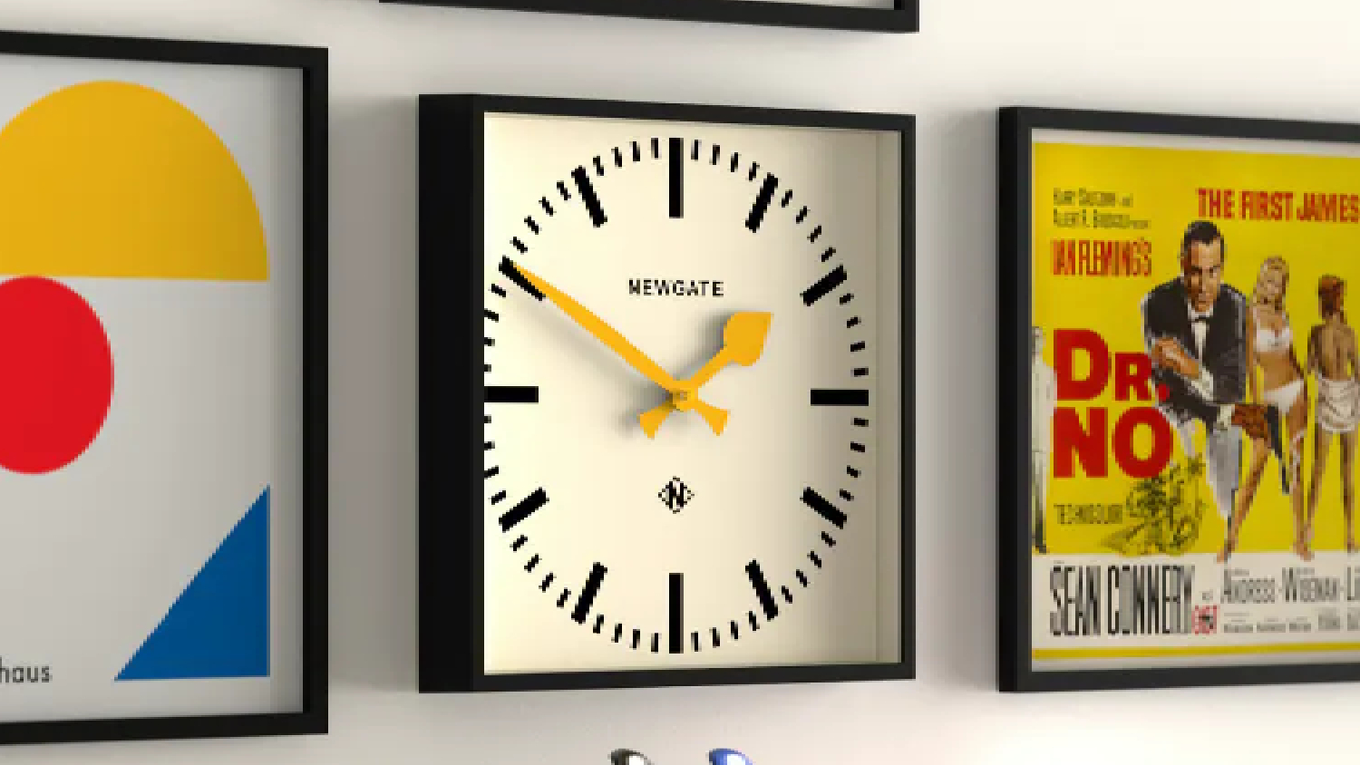 Newgate "Number Five" Wall Clock - Black/Yellow